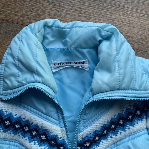 VINTAGE Changing Scene Womens Blue Zip Off Sleeves Jacket Coat Vest Size L - Picture 8 of 10